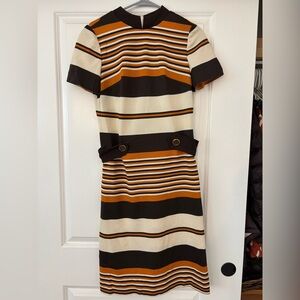 Striped Black and Orange Women's Dress